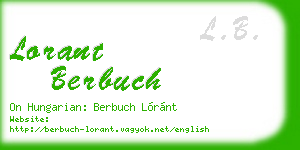 lorant berbuch business card