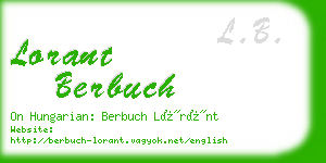 lorant berbuch business card